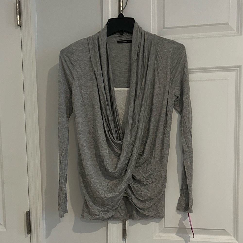 NWT Soprano Wrap Long Sleeve Shirt With White Tank